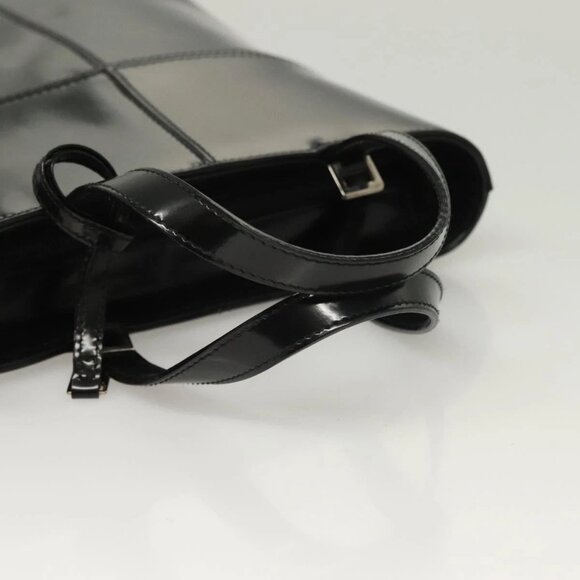 GUCCI Hand Bag Enamel 2way Black Gold 000 2113 - Picture 6 of 16